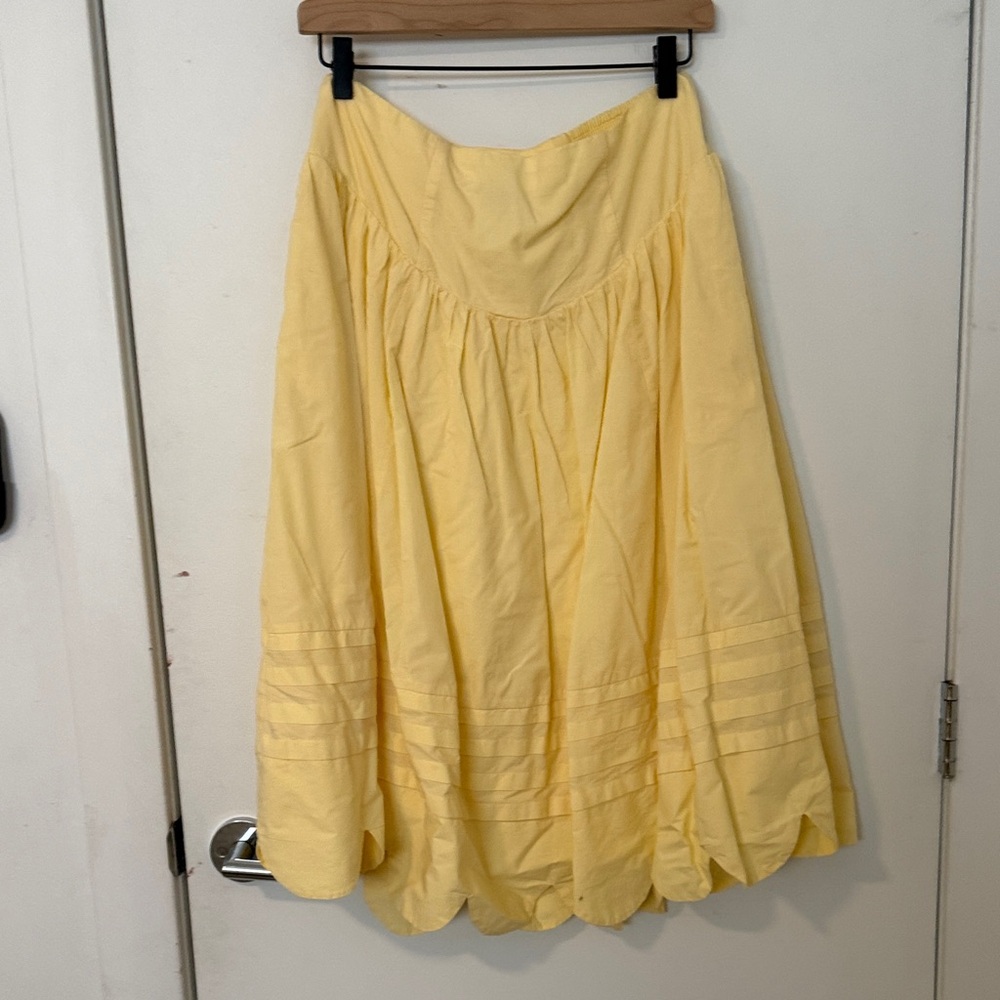 Maeve Light Yellow Gathered Circle Skirt
